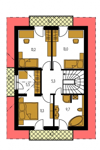 Floor plan of second floor - KOMPAKT 37